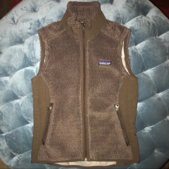 Patagonia Fleece Zip Vest Brown Zip size X-Small - Picture 2 of 8